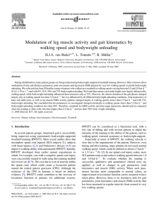 Modulation of leg muscle activity and gait kinematics by