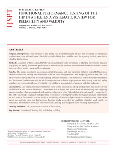 FUNCTIONAL PERFORMANCE TESTING OF THE RELIABILITY AND VALIDITY