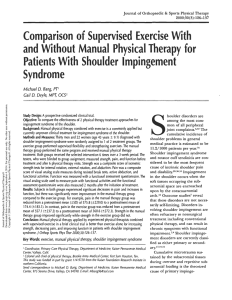 Comparison of Supervised Exercise With Physical Therapy for