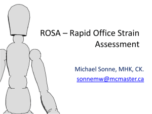 ROSA – Rapid Office Strain Assessment Michael Sonne, MHK, CK.