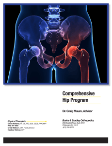 Comprehensive Hip Program Dr. Craig Mauro, Advisor Burke &amp; Bradley Orthopedics