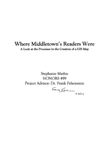 Where Middletown's Readers Were . HONORS 499 Stephanie Mathis