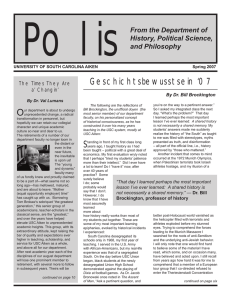 Polis Geschichtsbewusstsein ‘07 From the Department of History, Political Science,