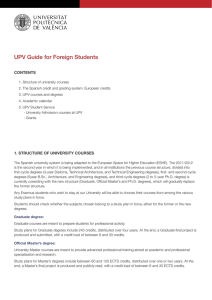 UPV Guide for Foreign Students CONTENTS