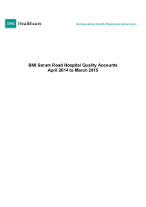 BMI Sarum Road Hospital Quality Accounts April 2014 to March 2015