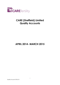 CARE (Sheffield) Limited Quality Accounts APRIL 2014- MARCH 2015