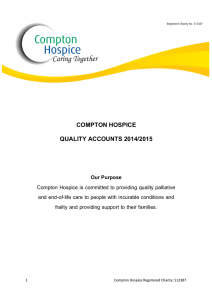 COMPTON HOSPICE QUALITY ACCOUNTS 2014/2015
