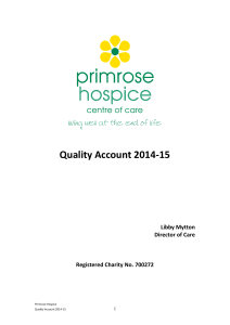 Quality Account 2014-15 Libby Mytton Director of Care