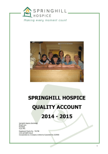 SPRINGHILL HOSPICE QUALITY ACCOUNT 2014 - 2015