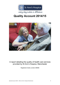 Quality Account 2014/15 provided by St Ann’s Hospice, Manchester