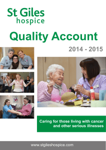 Quality Account 2014 - 2015 Caring for those living with cancer