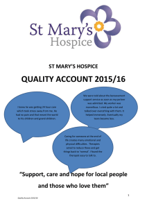 QUALITY ACCOUNT 2015/16 ST MARY’S HOSPICE