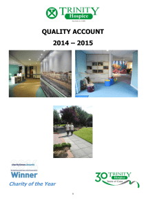 QUALITY ACCOUNT 2014 – 2015  Charity of the Year