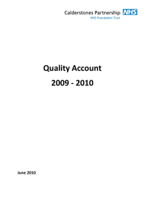 Quality Account 2009 - 2010  June 2010