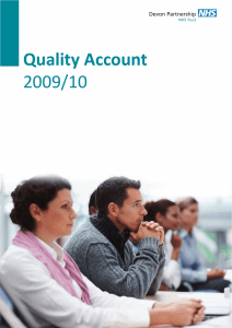 Quality Account 2009/10 Devon Partnership NHS Trust