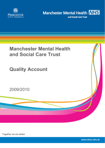 Manchester Mental Health and Social Care Trust  Quality Account