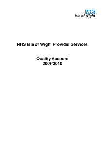 NHS Isle of Wight Provider Services Quality Account 2009/2010