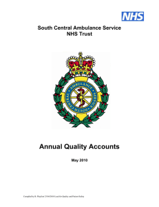 Annual Quality Accounts  South Central Ambulance Service NHS Trust