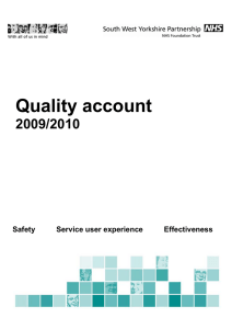 Quality account 2009/2010  Safety