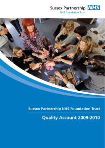 Quality Account 2009-2010 Sussex Partnership NHS Foundation Trust