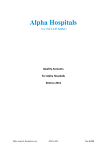 Quality Accounts for Alpha Hospitals 2010 to 2011