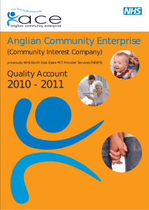 2010 - 2011 Anglian Community Enterprise Quality Account (Community Interest Company)