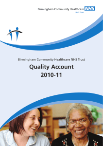 Quality Account 2010-11 Birmingham Community Healthcare NHS Trust Birmingham Community Healthcare