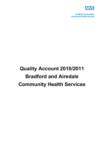 Quality Account 2010/2011 Bradford and Airedale Community Health Services