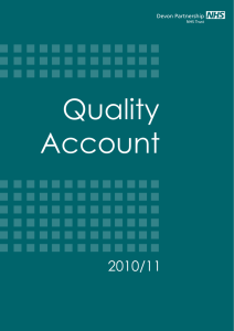 Quality Account 2010/11 Devon Partnership