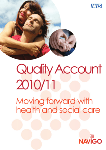 Quality Account 2010/11 Moving forward with health and social care