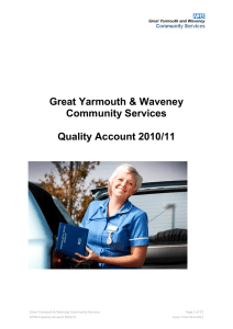Great Yarmouth &amp; Waveney Community Services Quality Account 2010/11