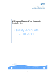 Quality Accounts 2010-2011 NHS South of Tyne &amp; Wear Community Health Services