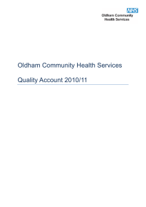 Oldham Community Health Services  Quality Account 2010/11