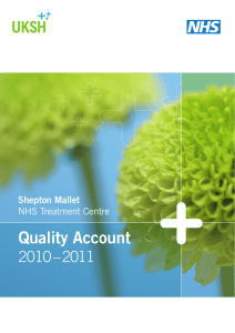 Quality Account 2010–2011 Shepton Mallet