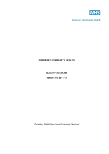 SOMERSET COMMUNITY HEALTH QUALITY ACCOUNT 2010/11 TO 2011/12
