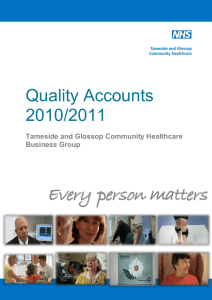 Quality Accounts  2010/2011 Tameside and Glossop Community Healthcare