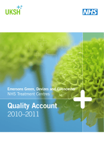 Quality Account 2010–2011 NHS Treatment Centres