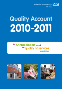 2010-2011 Quality Account Annual Report quality of services