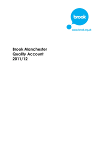 Brook Manchester Quality Account 2011/12