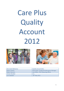 Care Plus Quality Account 2012