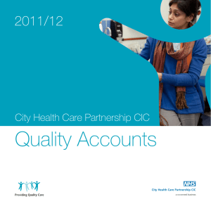 Quality Accounts 2011/12 City Health Care Partnership CIC 1