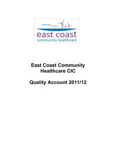 East Coast Community Healthcare CIC  Quality Account 2011/12