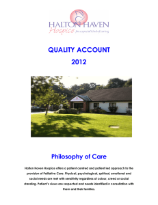 QUALITY ACCOUNT 2012 Philosophy of Care