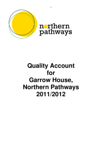 Quality Account for Garrow House, Northern Pathways
