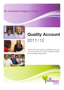 Quality Account 2011 / 12 St. Gemma’s Hospice, Leeds