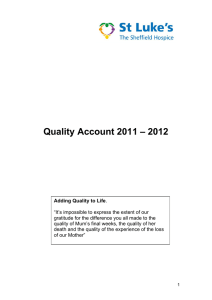 Quality Account 2011 – 2012