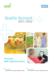 Quality Account 2011–2012 Peninsula NHS Treatment Centre