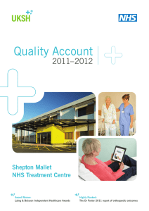 Quality Account 2011–2012 Shepton Mallet NHS Treatment Centre