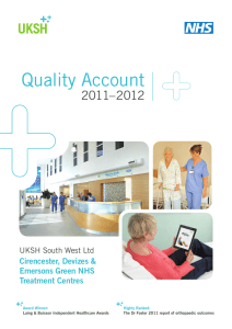 Quality Account 2011–2012 Cirencester, Devizes &amp; Emersons Green NHS