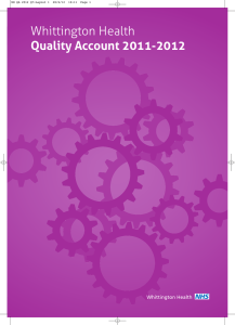 Whittington Health Quali ty  Account 2011-2012